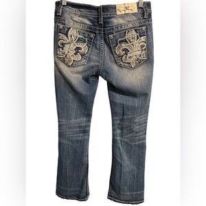 Miss Me Standard Boot bootcut jeans women's size 28 bling rhinestones